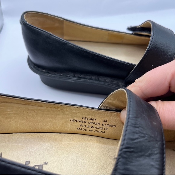 Women's ALEGRIA Black Leather Mary Jane Comfort Shoes Size 38/7 Hook And Eye - Picture 10 of 10